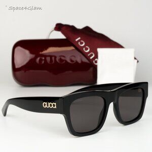 Gucci Women Sunglasses Black Grey Square GG1793S 001 NEW AUTHENTIC